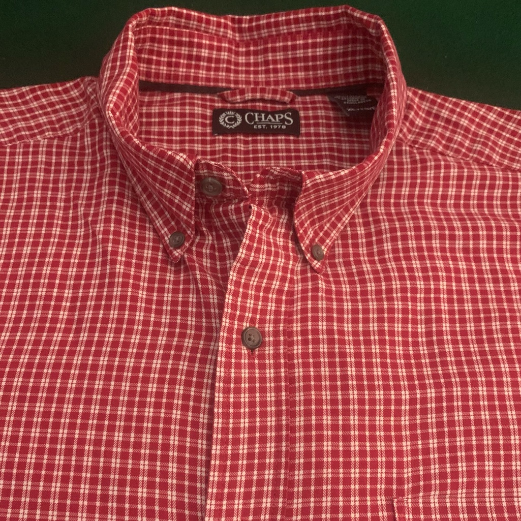 Chaps Ls Cotton/Poly Red Plaid Shirt